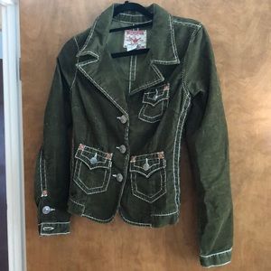 True Religion Women’s Olive corduroy jacket size S